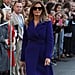 Melania Trump Purple Coat and Heels 2017