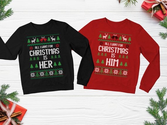 All I Want For Christmas Couples Sweatshirts