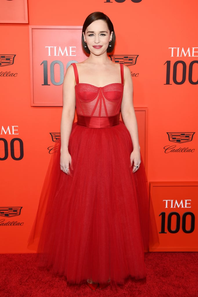 Emilia Clarke's Red Dolce & Gabbana Dress 2019 Time 100 Gala