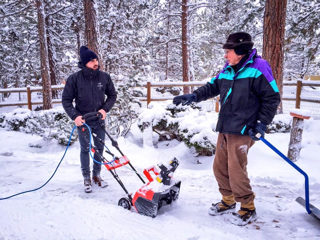 Zac Efron helped his grandpa with the driveway, joking, "10 million followers or not, my grand dad says I'm plowing snow. Thanks for all the follows! Love you guys!"
