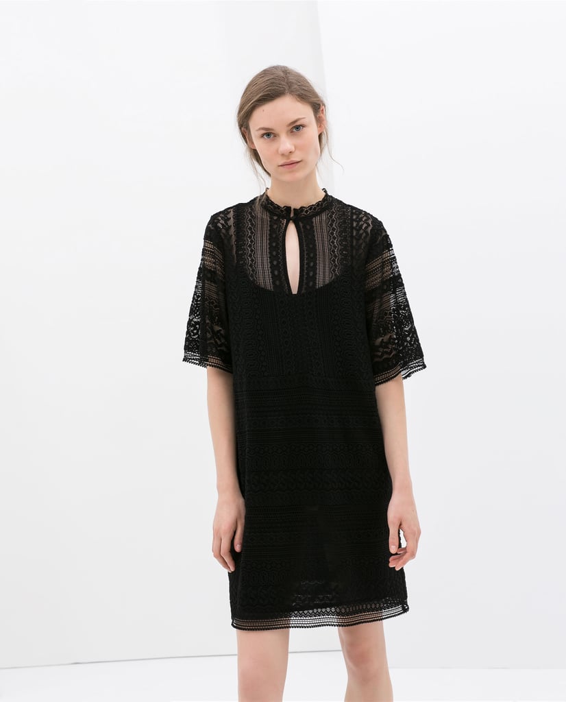 Zara Black Crochet Dress ($80)