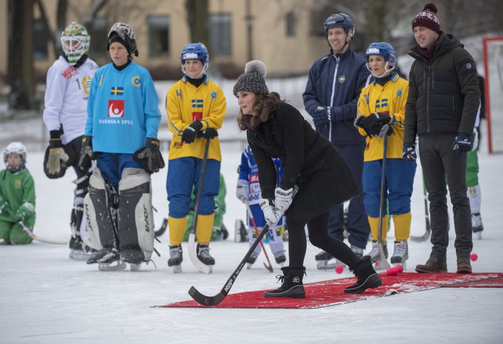 She Showed Off Her Competitive Side While Playing Hockey in Sweden