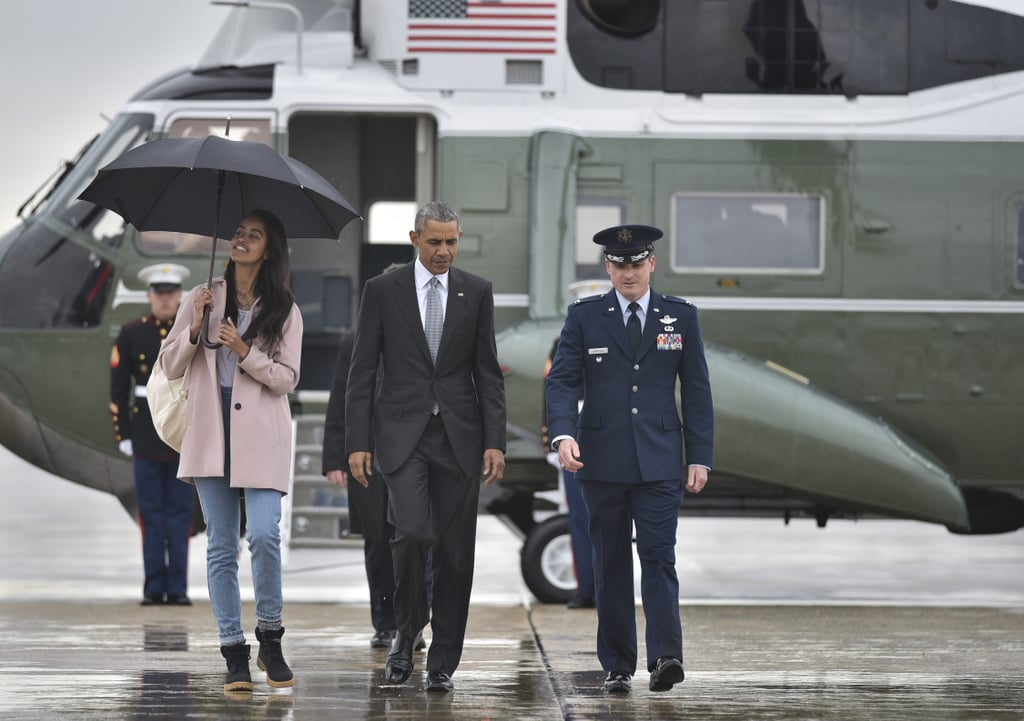 Malia Obama's Pink Coat April 2016