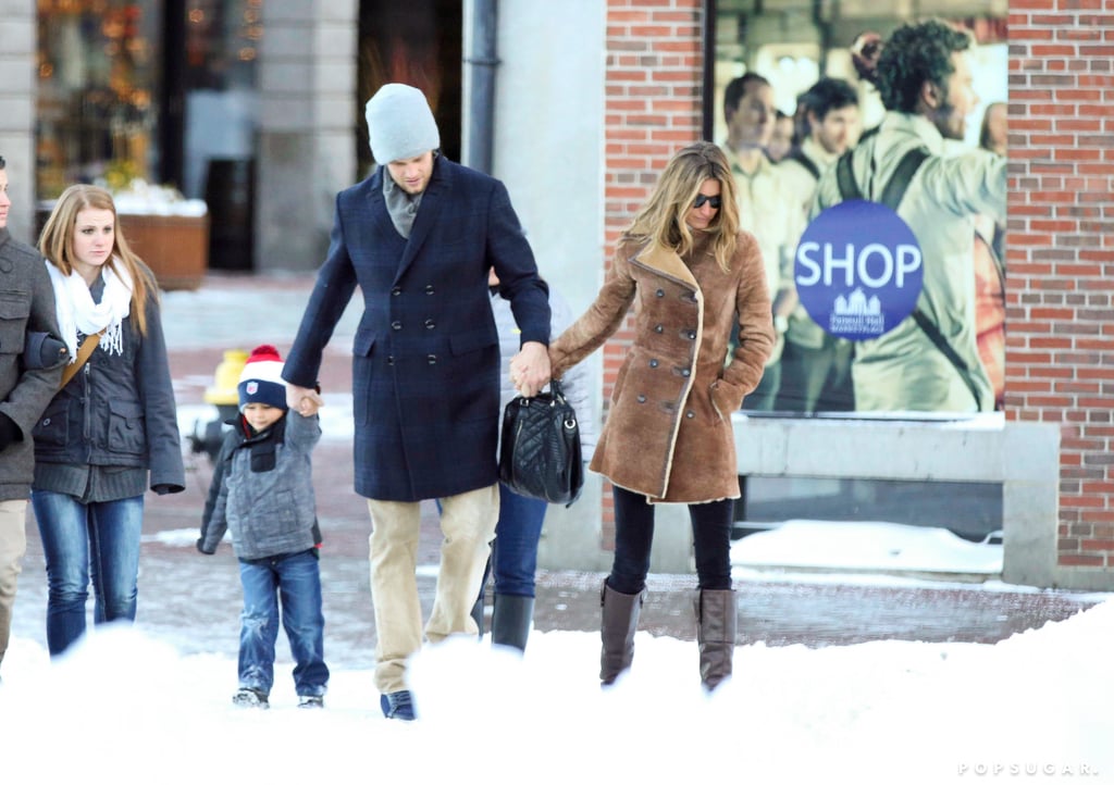 Gisele Bündchen, Tom Brady, and Benjamin walked hand in hand in Boston on Sunday.