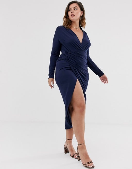Camila Mendes's Navy Blue Wedding Guest Dress August 2019 | PS Fashion
