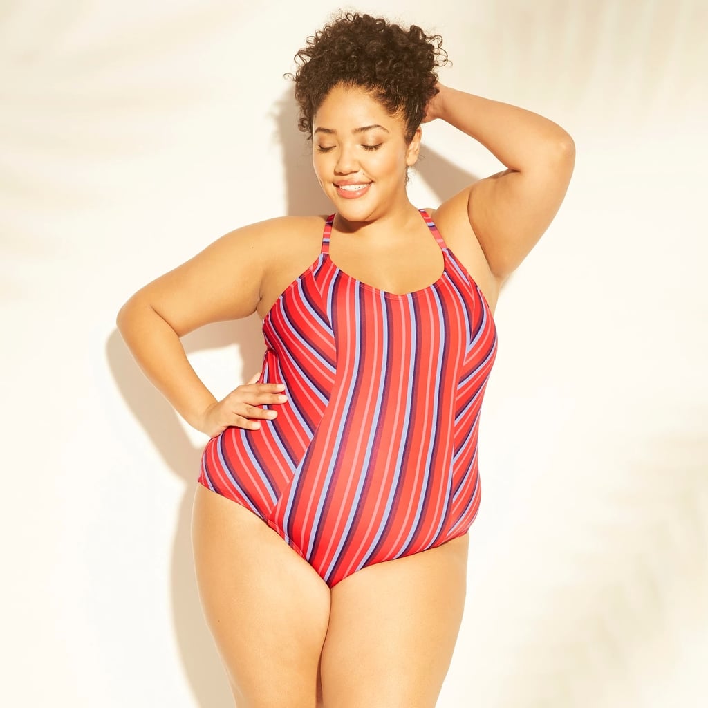 Lace-Up Back One-Piece Swimsuit