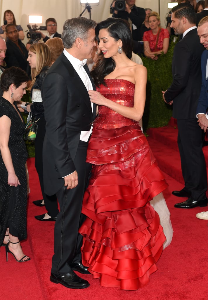 Wearing a strapless Maison Margiela gown by John Galliano at the 2015 Met Gala.