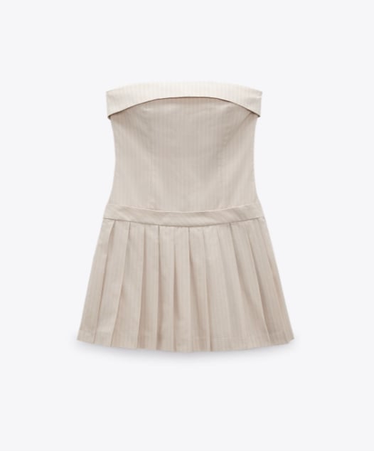 Zara Striped Strapless Dress