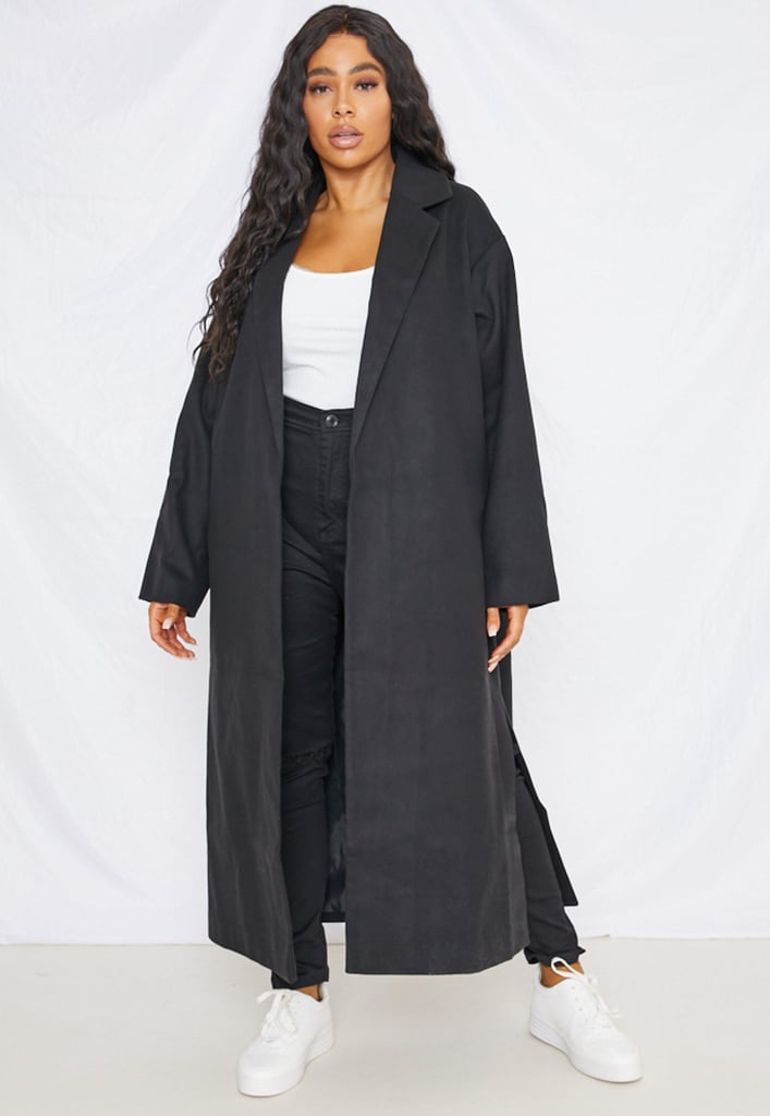 Missguided Black Split Side Formal Midaxi Coat