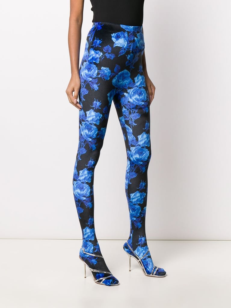 Richard Quinn Footed floral-print Leggings