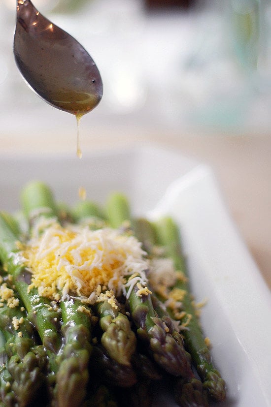 Asparagus With a Shaved Egg