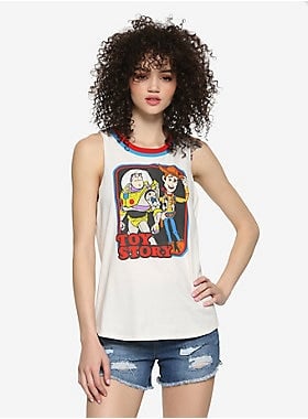 Disney Pixar Toy Story Woody and Buzz Girls Ringer Tank Top