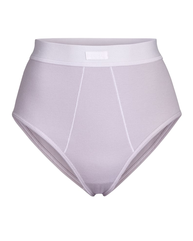 Skims Cotton Ribbed Brief in Iris Mica