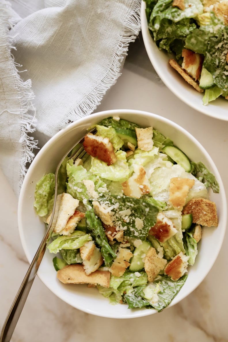 How to Make This Light Mediterranean Caesar Salad
