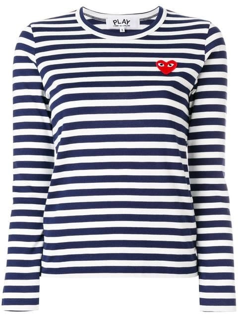Comme des Garçons Play Heart Logo Striped Top