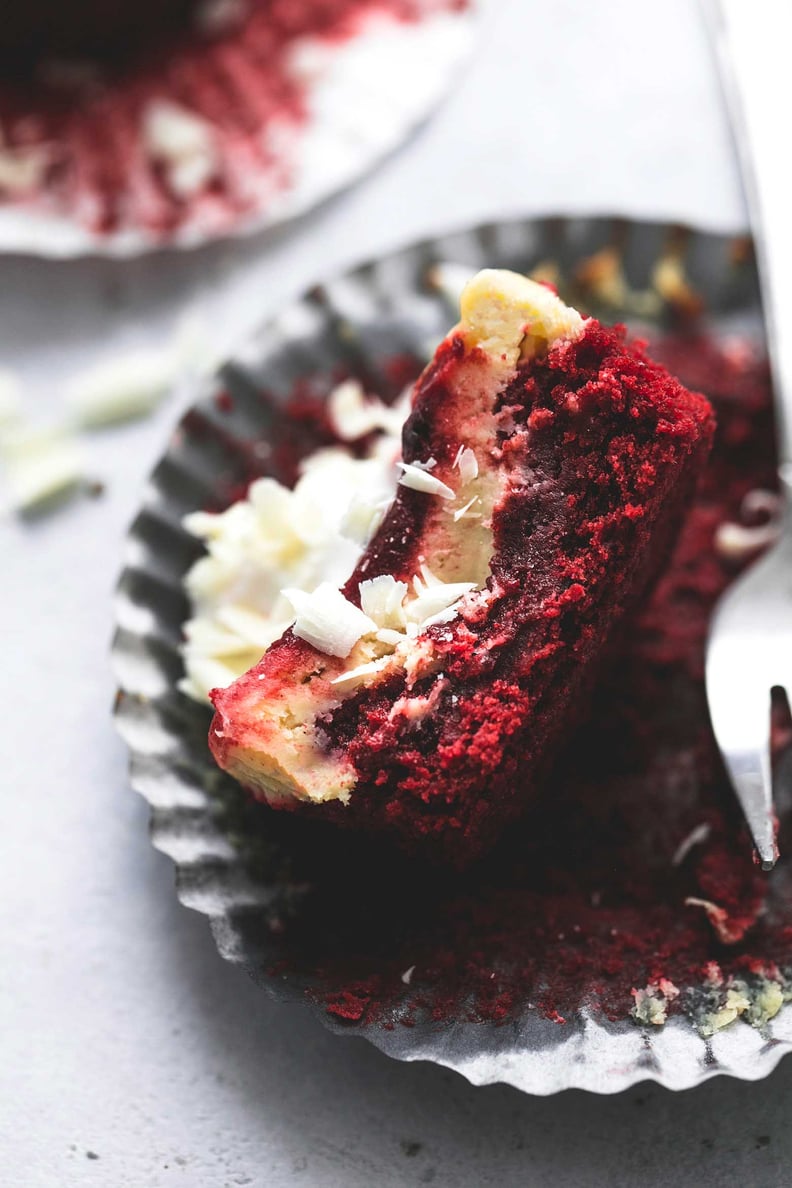 Red Velvet Cheesecake Bites in a Muffin Tin