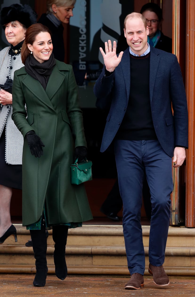 BLACKPOOL, UNITED KINGDOM - MARCH 06: (EMBARGOED FOR PUBLICATION IN UK NEWSPAPERS UNTIL 24 HOURS AFTER CREATE DATE AND TIME) Catherine, Duchess of Cambridge and Prince William, Duke of Cambridge visit Blackpool Tower and greet members of the public on the
