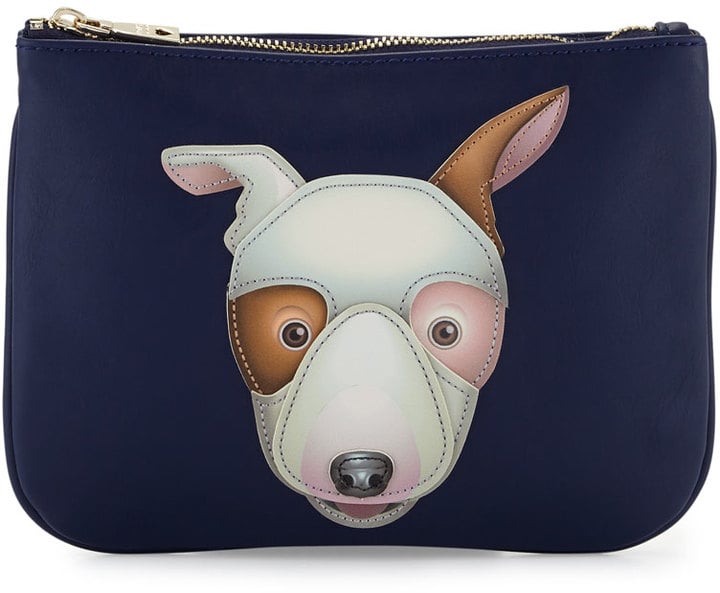 Love Moschino Dog Appliqué Leather Pouch, ($85)