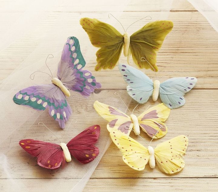 Pottery Barn Kids Feather Butterfly Clip-Ons