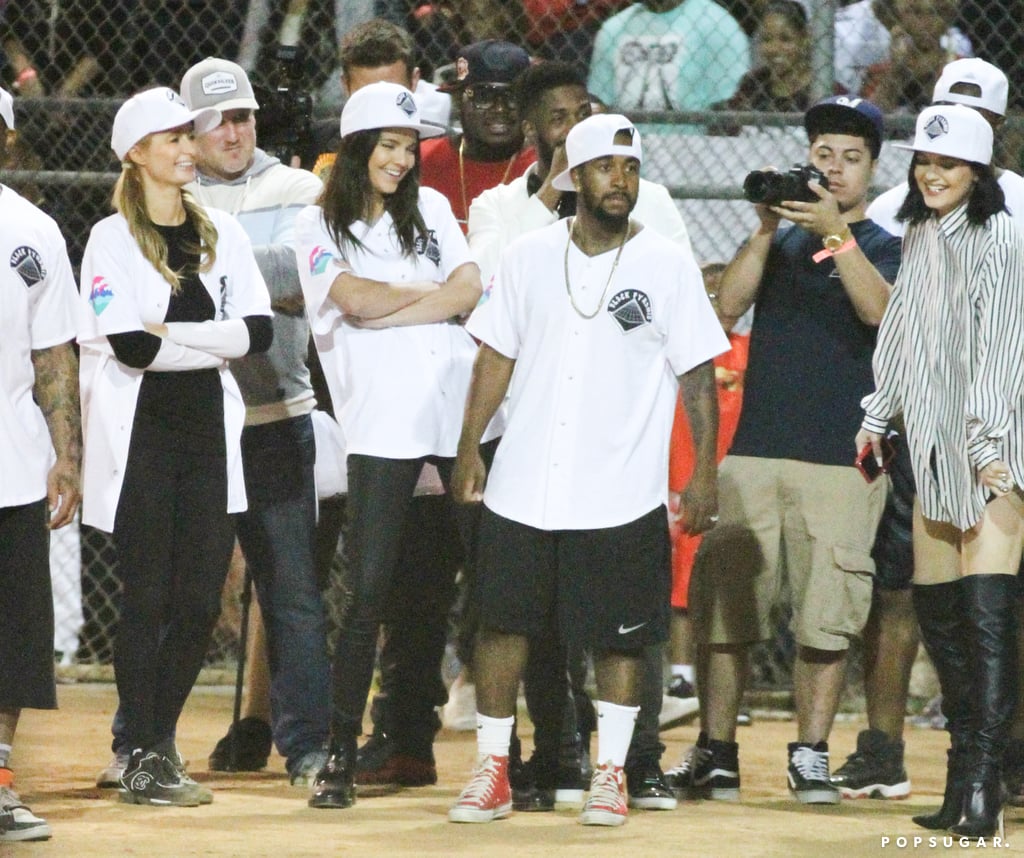 Paris Hilton at a Kickball Game With Kendall Jenner