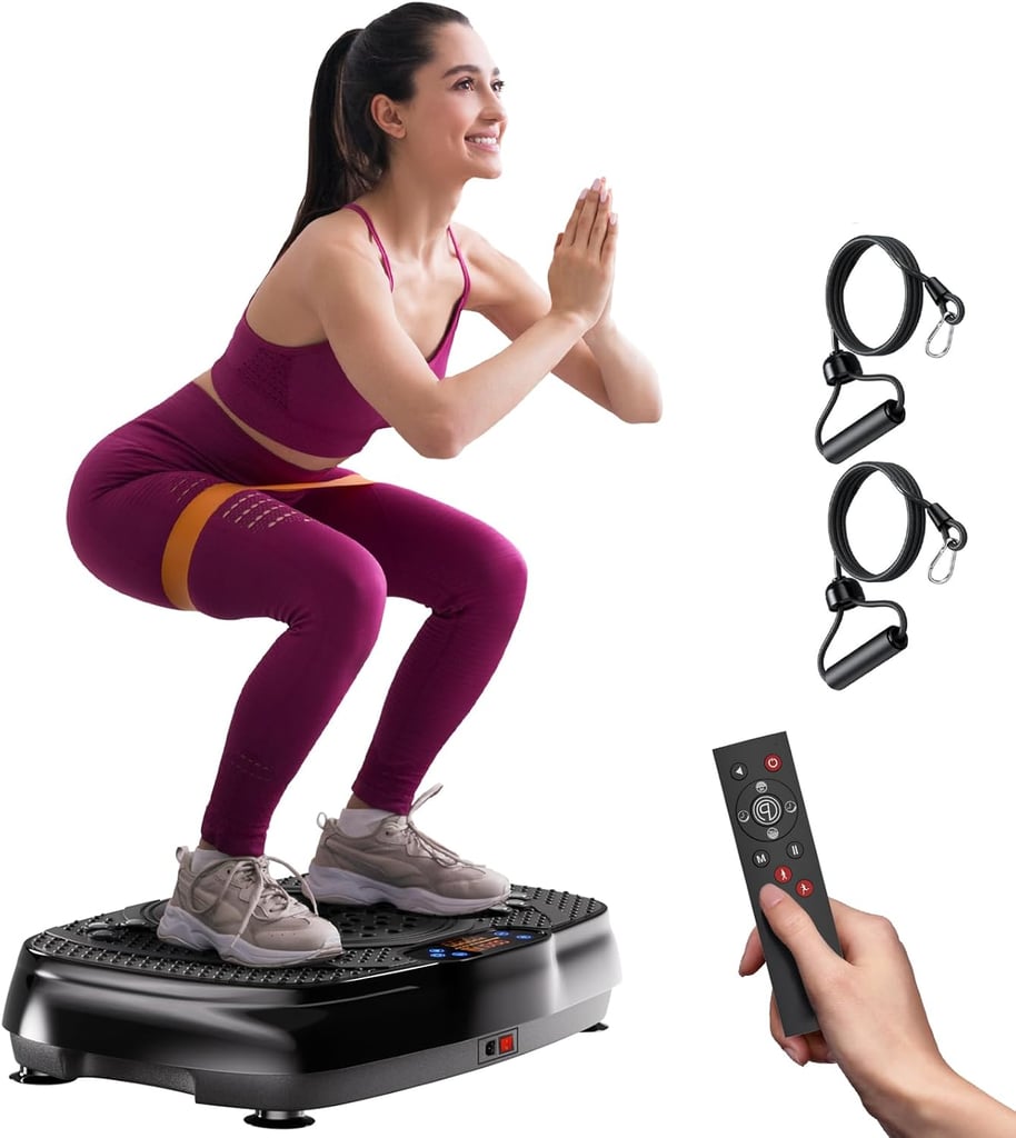 Tisscare Vibration Plate Exercise Machine ($76, originally $120)
 This vibration plate is such an easy way to elevate at-home workouts. It offers 120 speed levels, so you can adjust the intensity whether warming up, toning, or recovering. I love that it's compact yet sturdy, and the LED touch display makes it feel sleek and modern. Plus, it even includes resistance bands for a little extra burn.