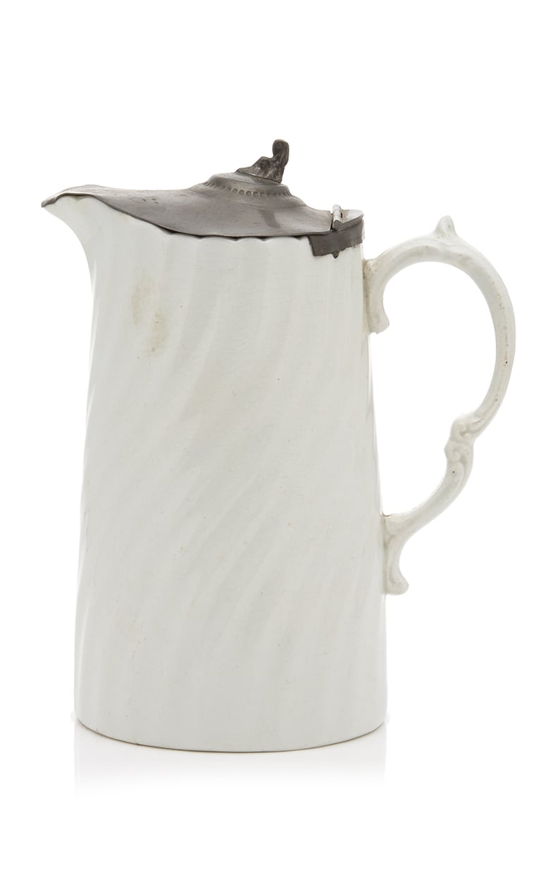 Porcelain Creamer With Pewter Lid