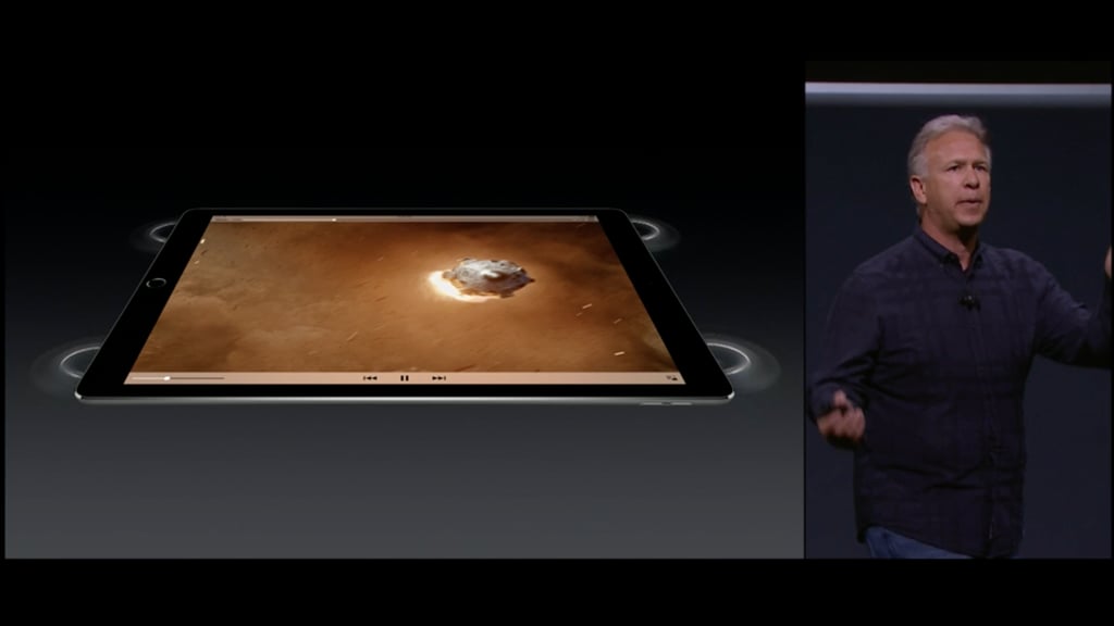 The four-speaker system is on all four sides of the iPad Pro.