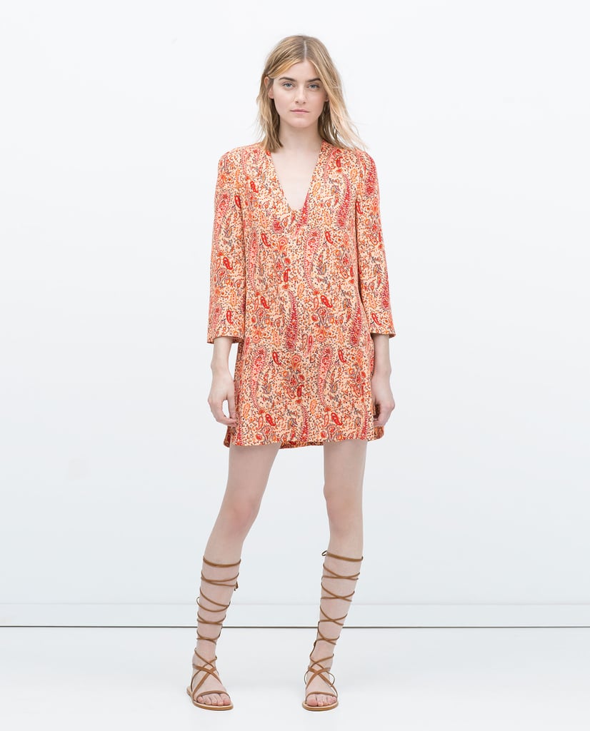 Zara printed tunic with flared sleeves ($80)