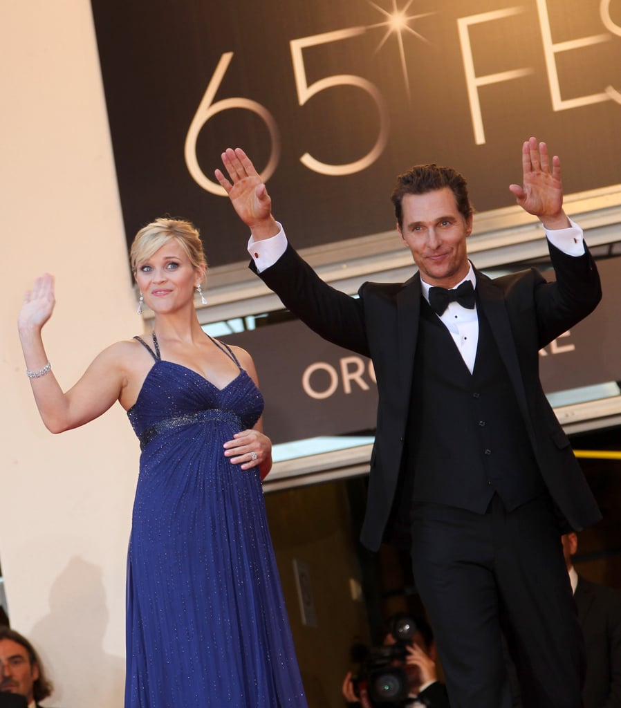 A pregnant Reese Witherspoon waved to the crowd with Matthew McConaughey at the Cannes Film Festival in 2012.