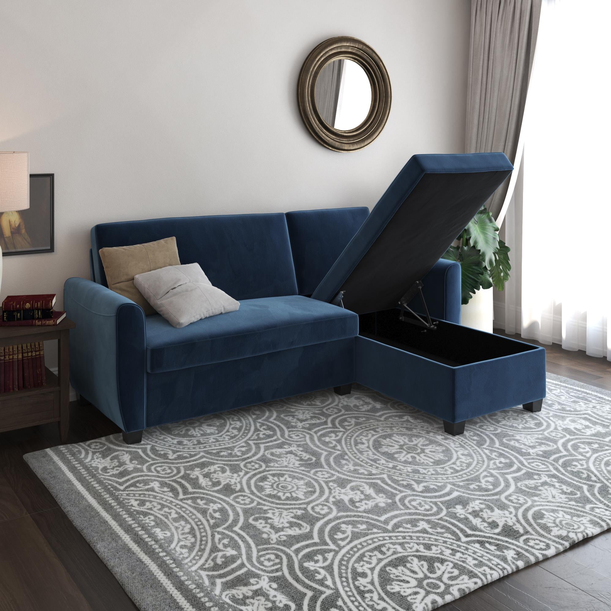 Dhp Noah Sectional Sofa Bed With Storage 11 Gorgeous Velvet