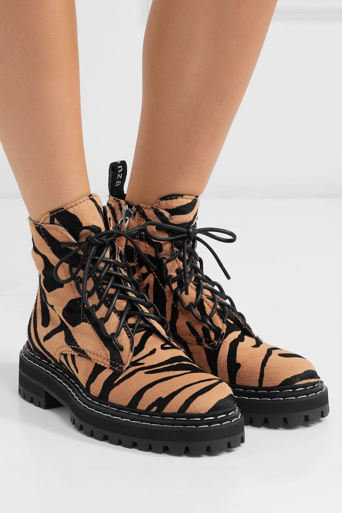 calf hair ankle booties