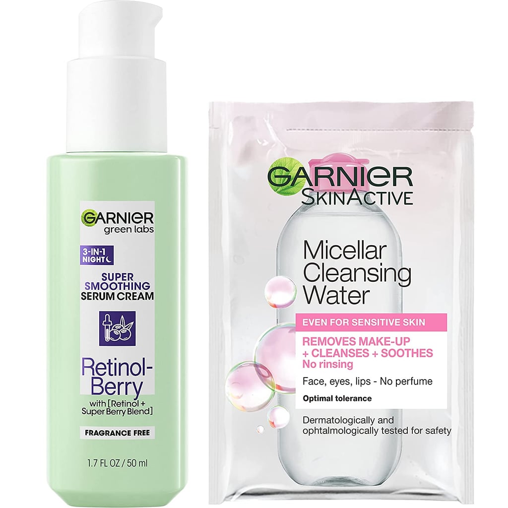 A Retinol Routine: Garnier Green Labs Retinol-Berry Super Smoothing Night Serum Cream Moisturiser