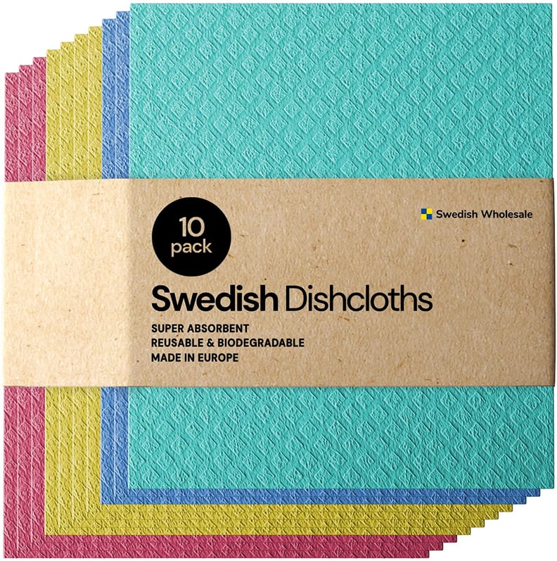 Swedish Dishcloth Cellulose Sponge Cloths - 10 Pack