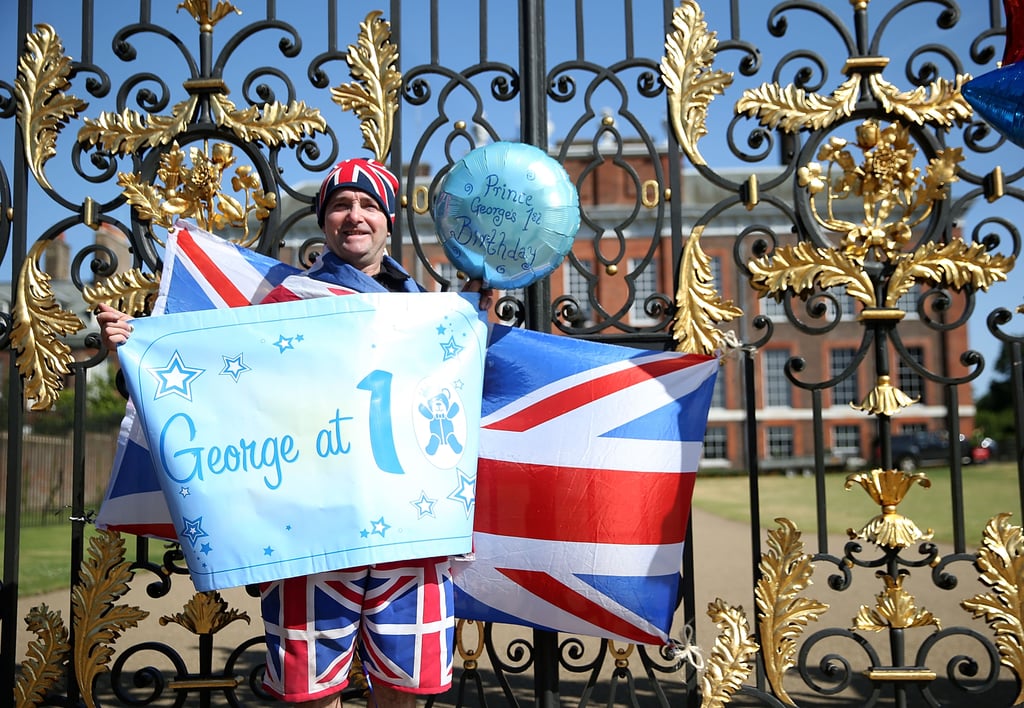 Fans wished George a happy birthday outside of Kensington Palace.