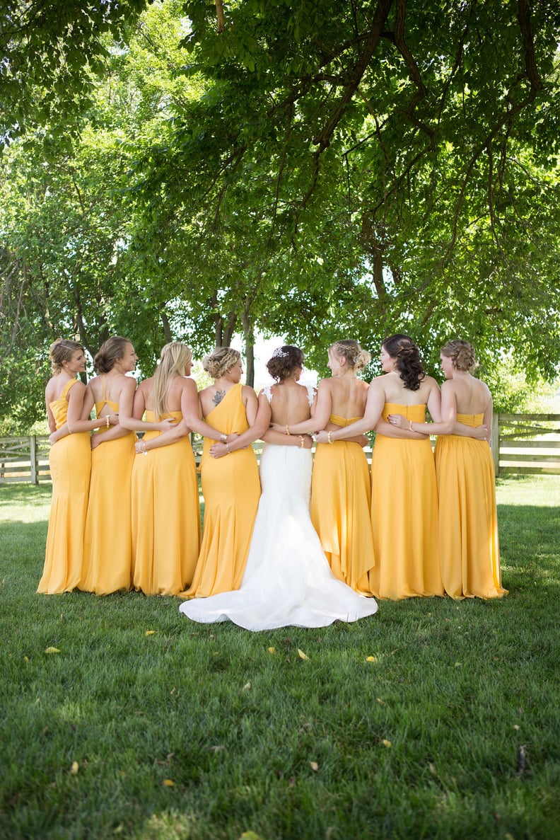 Hufflepuff-Inspired Bridesmaid Dresses