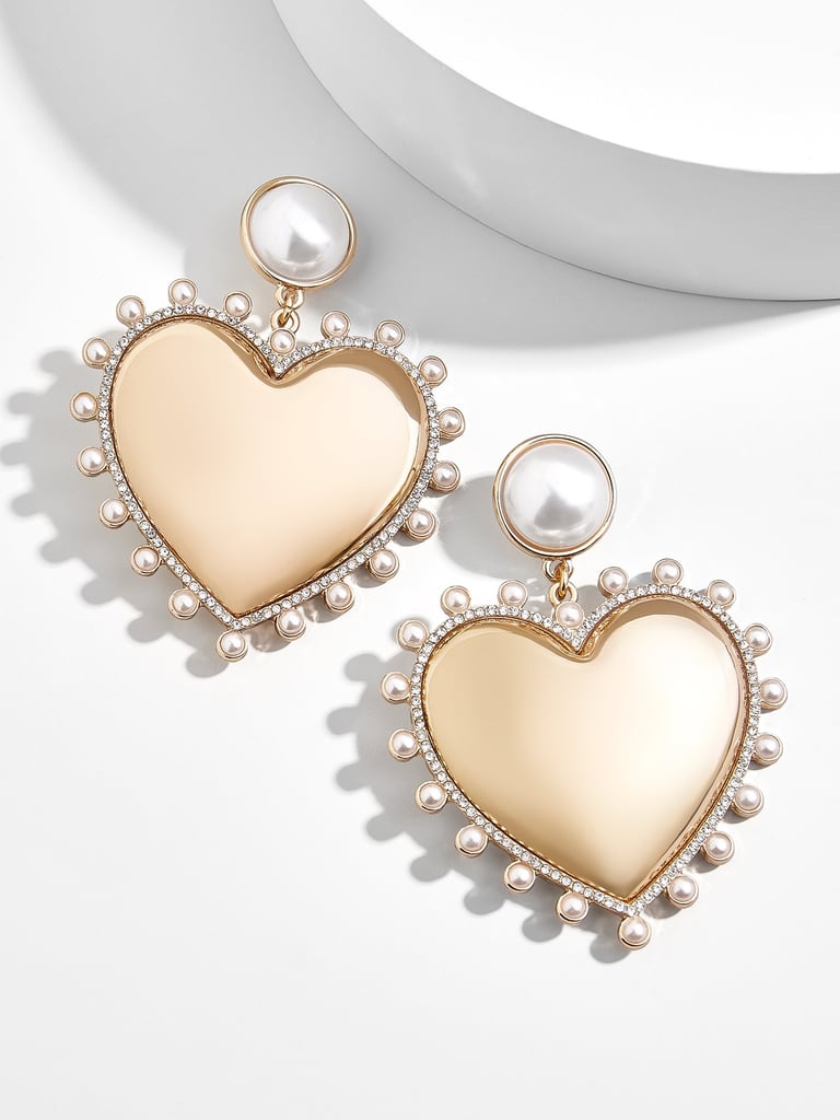 BaubleBar Amalia Pearl Heart Drop Earrings