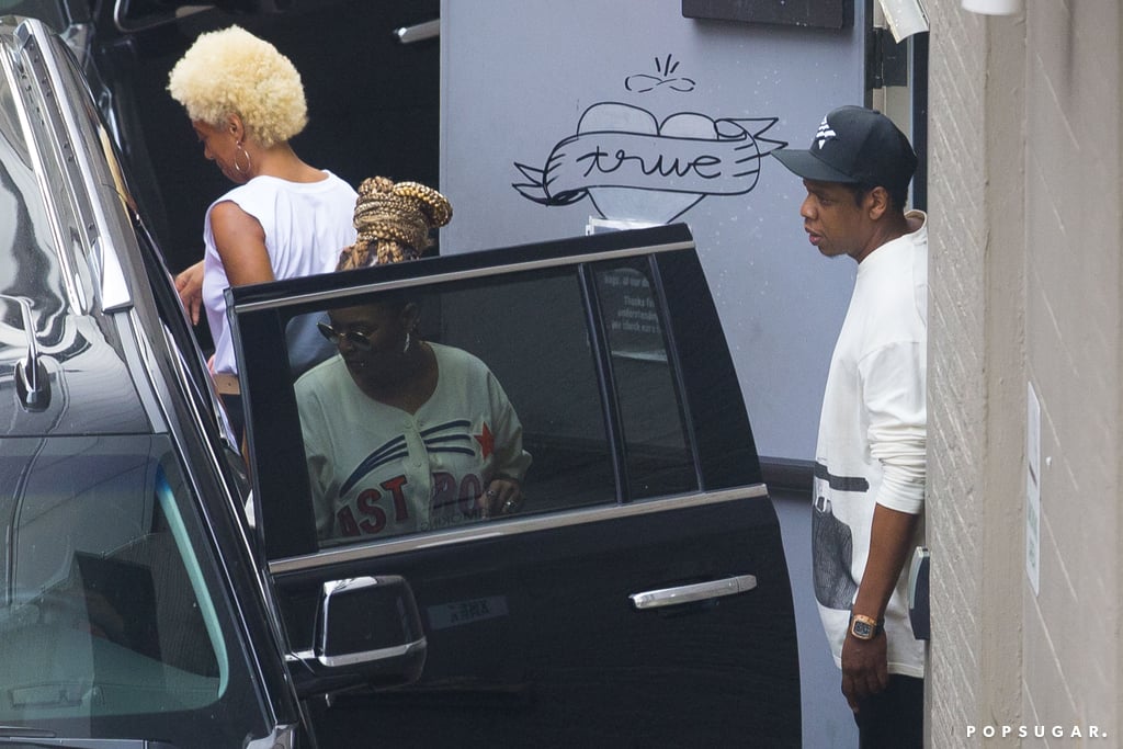 Beyonce Having Lunch With JAY-Z and Solange in New Orleans