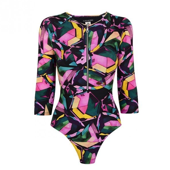 Amethyst Print Long Sleeve Swimsuit