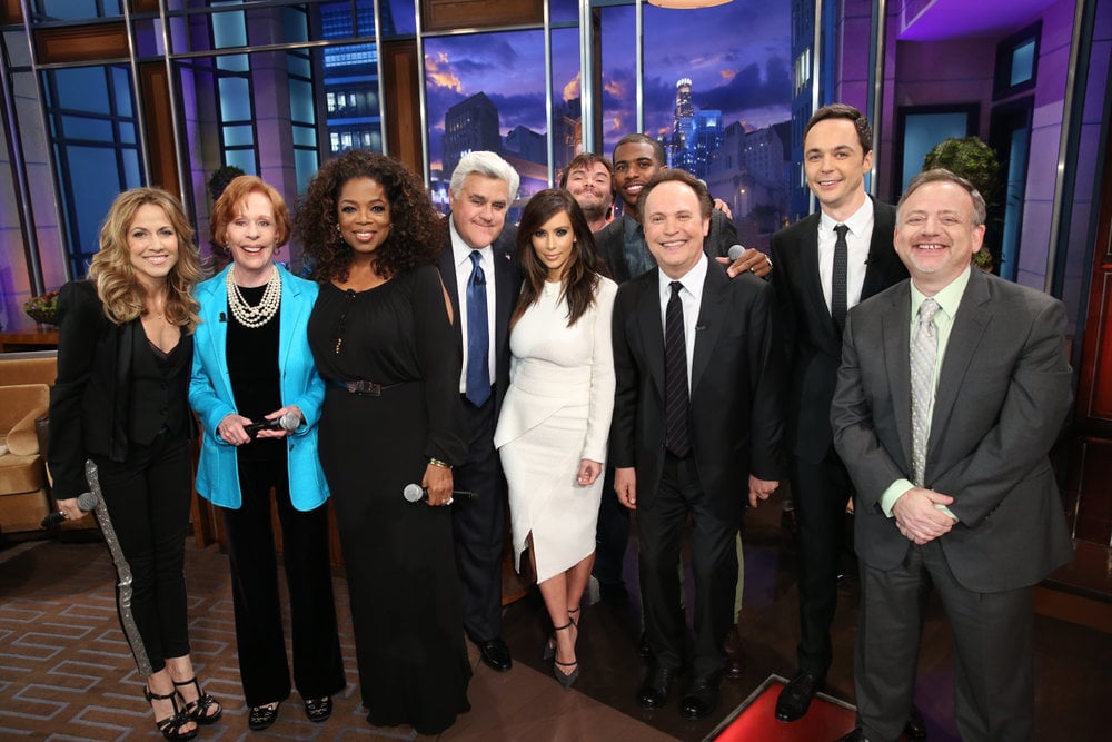 A huge group of celebrities, including Kim Kardashian, Oprah Winfrey, and even Jim Parsons, gathered to say goodbye Jay Leno.