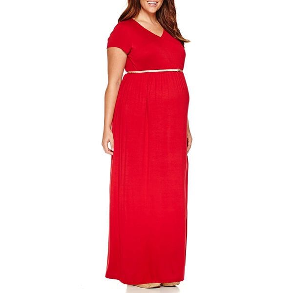 V-Neck Belted Maxi Dress