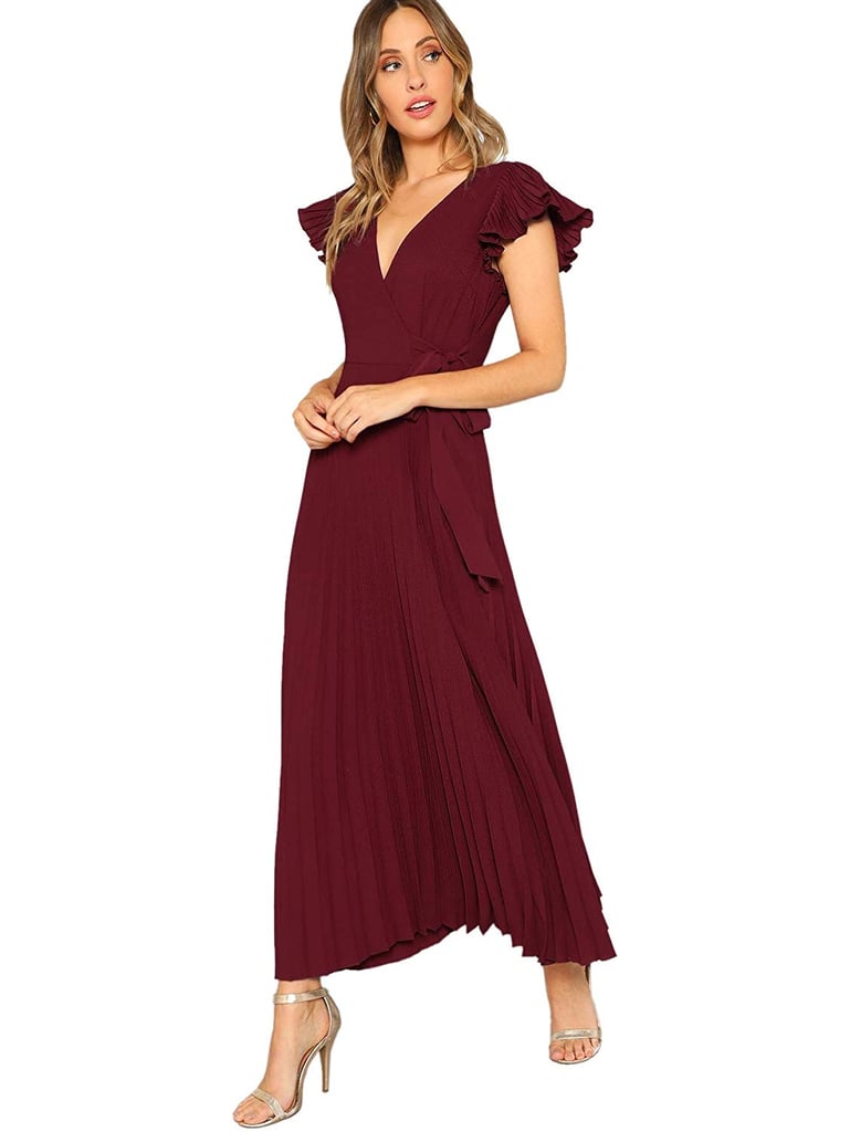 Milumia Elegant Belted Butterfly Sleeve Maxi Dress
