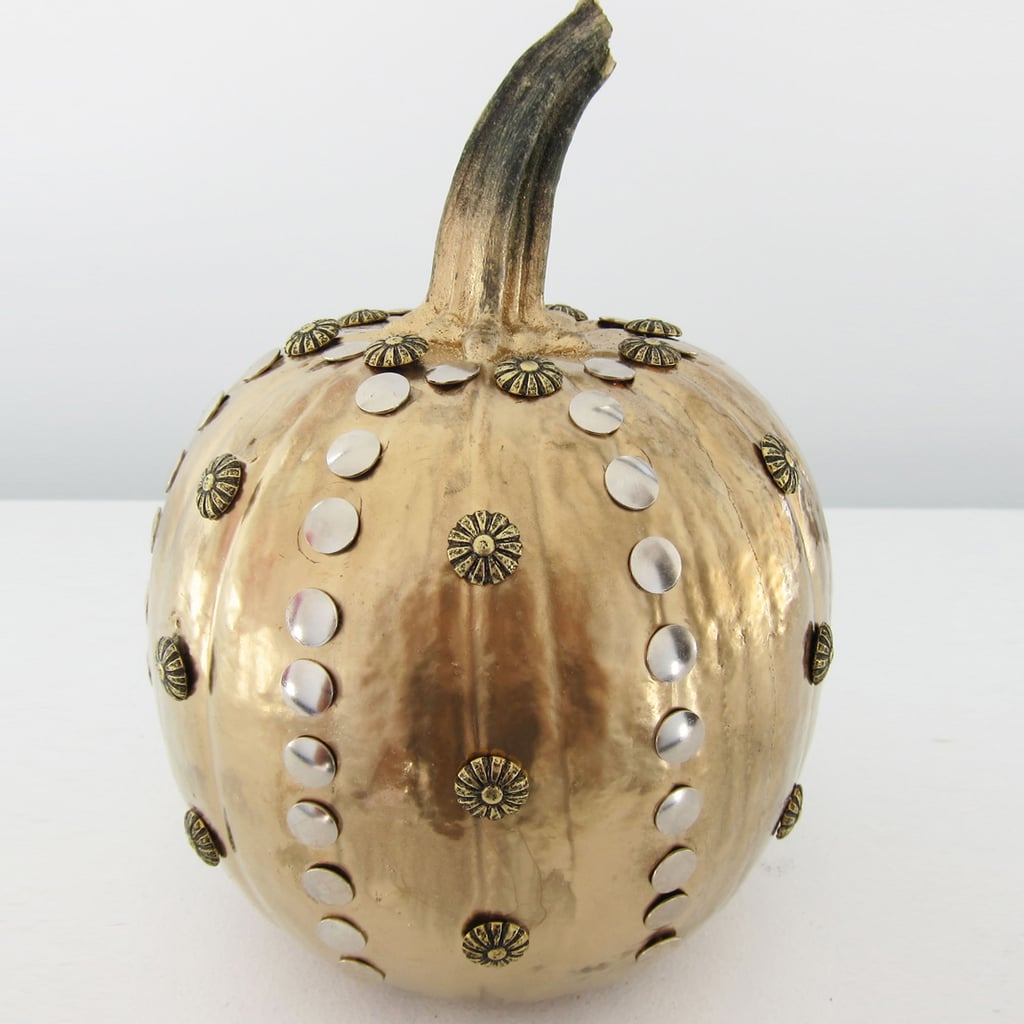 How to Make Metallic Studded Halloween Pumpkin POPSUGAR Fashion