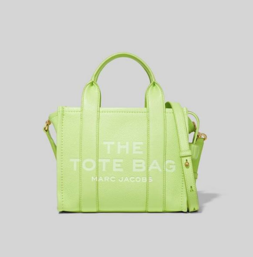 Marc Jacobs Leather Mini Traveler Tote Bag in Shadow Lime