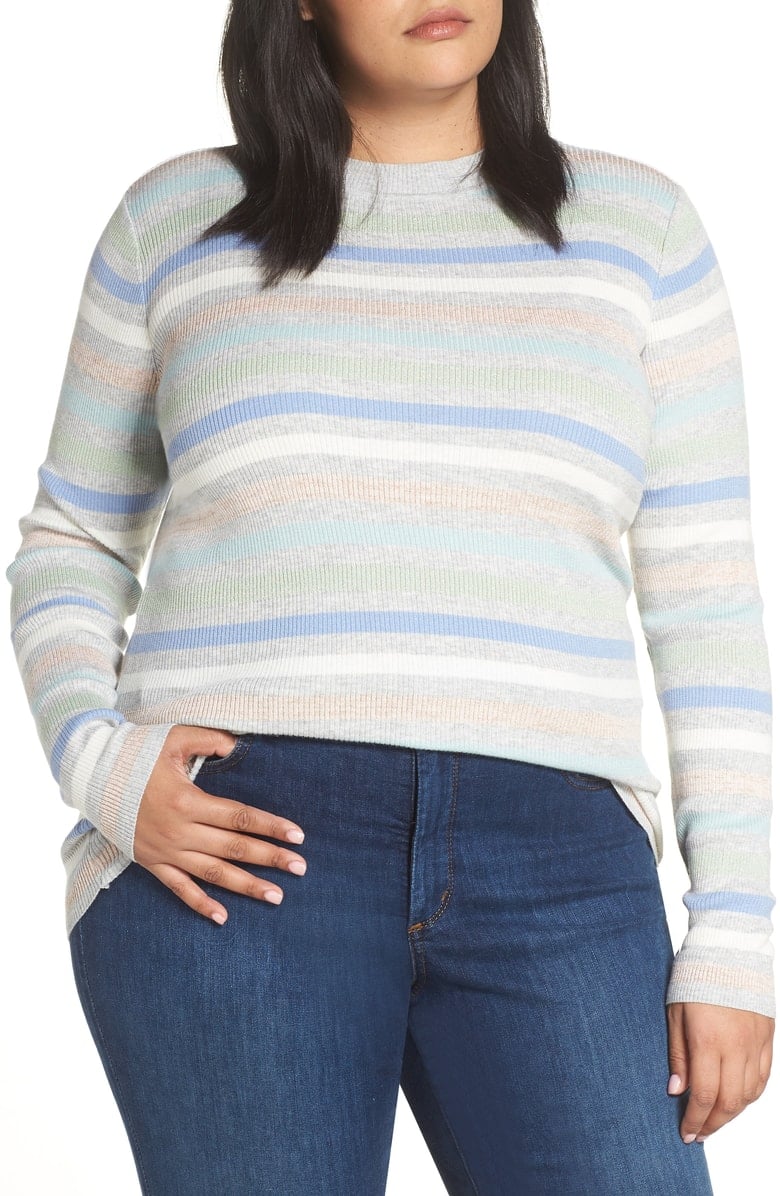 Halogen x Atlantic-Pacific Shimmer Stripe Sweater