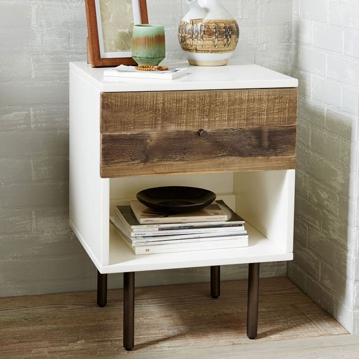 Reclaimed Wood and Lacquer Nightstand