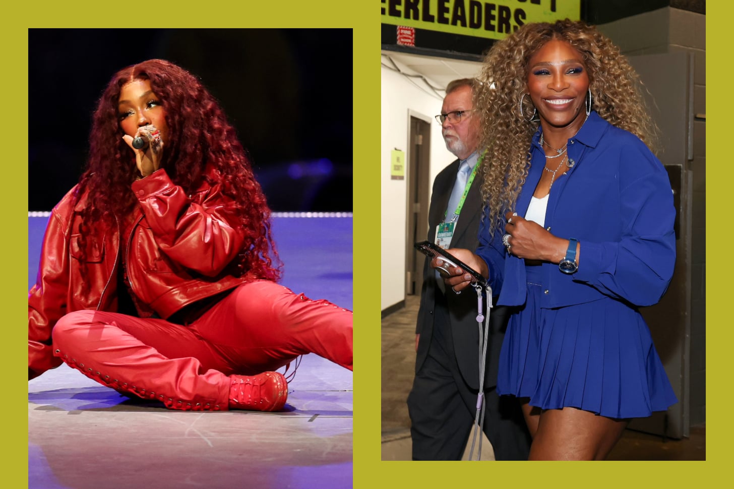 SZA and Serena Williams's curls at the Super Bowl