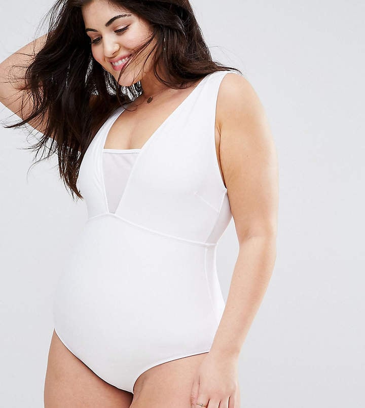 Asos Mesh Insert Supportive Swimsuit