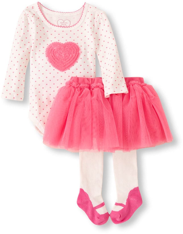 Heart Bodysuit and Tutu-Tights Set