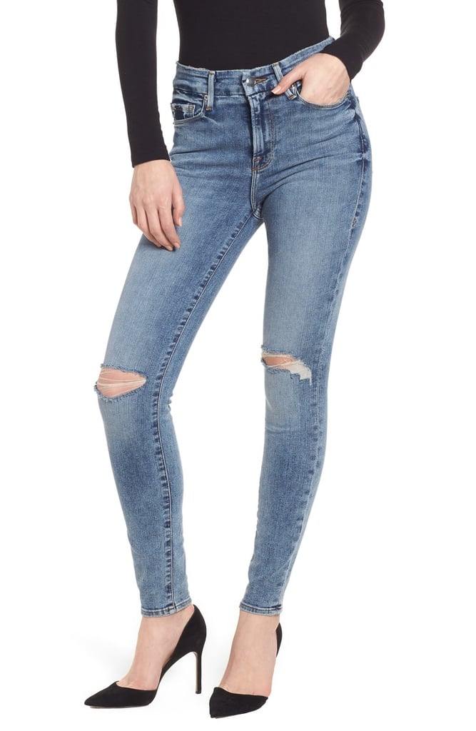 Good American Good Legs Ripped High Waist Skinny Jeans