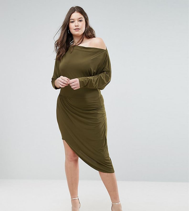 Club L Asymmetric Slinky Wrap Dress